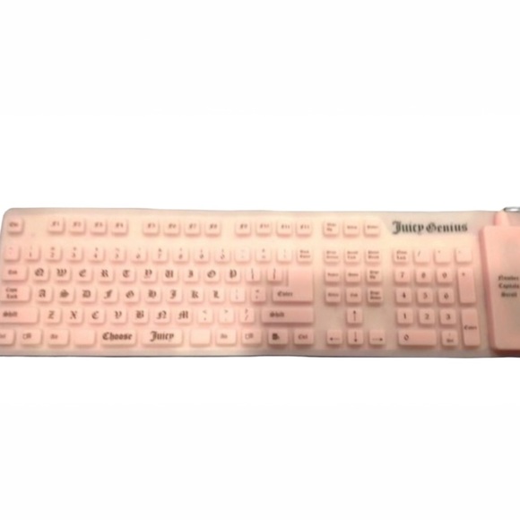 Y2K Juicy Couture Pink Flexible Keyboard USB TRAVEL SCHOOL WORK PORTABLE BARBIE - Picture 6 of 9